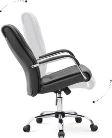 Καρέκλα γραφείου διευθυντική Matteo Megapap από τεχνόδερμα χρώμα μαύρο 60x66x105/115εκ.