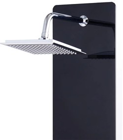 vidaXL Στήλη Ντους Υδρομασάζ Μαύρη 25 x 44,6 x 130 εκ. από Γυαλί