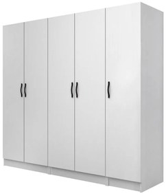 Megapap Ντουλάπα Ρούχων Vivian Πεντάφυλλη Λευκό 200x51,8x181εκ.