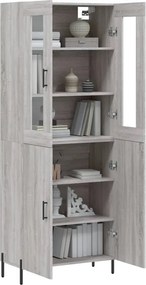 vidaXL Ντουλάπι Γκρι Sonoma 69,5 x 34 x 180 εκ. Επεξεργασμένο Ξύλο
