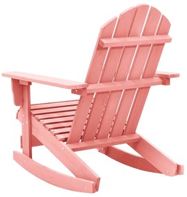 Καρέκλα Κήπου Adirondack Κουνιστή Ροζ από Μασίφ Ξύλο Ελάτης - Ροζ