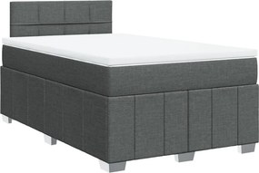 vidaXL Κρεβάτι Boxspring με Στρώμα Σκούρο Γκρι 120x190 εκ Υφασμάτινο
