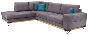 Γωνιακός καναπές Belton, αριστερή γωνία, γκρι χρώμα, 300x230cm, DIM4567