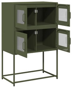 vidaXL Highboard Ελαιοπράσινο 68x39x107 cm Ατσάλι