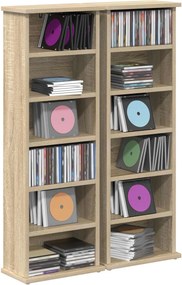 vidaXL Ντουλάπα CD 2 τμχ. Sonoma Δρυς 60 x 17 x 92 εκ.