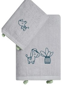 Πετσέτες Παιδικές Vivari (Σετ 2τμχ) Grey Kentia Towels Set 70x125cm 100% Βαμβάκι