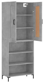 vidaXL Ντουλάπι Γκρι Σκυροδέματος 69,5x34x180 εκ. Επεξεργασμένο Ξύλο
