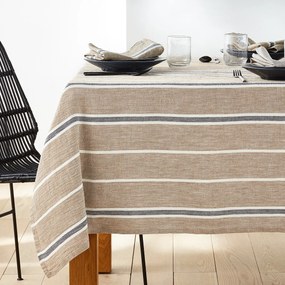 Getaria Striped 100% Linen Tablecloth