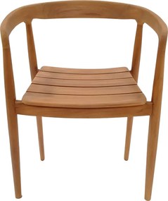 Πολυθρόνα Noody pakoworld teak ξύλο σε φυσική απόχρωση 62x55x75εκ