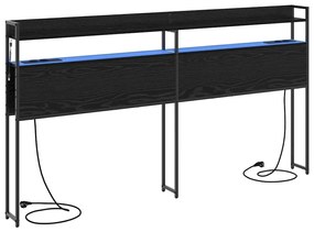 vidaXL Κεφαλάρι με ράφι Μαύρη δρυς 180 cm Επεξεργασμένο ξύλο