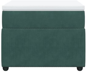 vidaXL Κρεβάτι Boxspring με Στρώμα Σκούρο Πράσινο 90x200 εκ. Βελούδινο