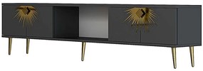 Έπιπλο Τηλεόρασης Nida 475OLV3075 150x29,6x40,6cm Anthracite-Gold