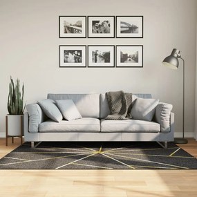 vidaXL Χαλί Πλενόμενο Μαύρο και Χρυσό 120x180 εκ.