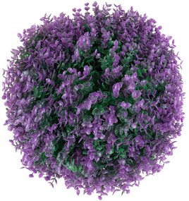 Τεχνητό Φυτό Θάμνος Πυξάρι 78521 Φ36cm Green-Purple GloboStar Πλαστικό