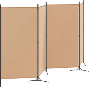 vidaXL 4-Πίνακας Διαχωριστικός Μπεζ 346 x 180 cm Ύφασμα