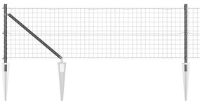 vidaXL Φράχτης με Στήλες. Γκρι 0.8 x 10 m Ατσάλι