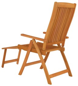 Καρέκλες Κήπου με Υποπόδια 2 τεμ. από Μασίφ Ξύλο Ευκαλύπτου - Καφέ