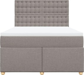 vidaXL Κρεβάτι Boxspring με Στρώμα Taupe 160x200 εκ. Υφασμάτινο