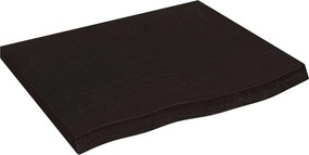 vidaXL Πάγκος Μπάνιου Σκούρο Καφέ 60x60x(2-4) εκ. Επεξεργ. Μασίφ Ξύλο