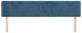vidaXL Κεφαλάρι με Πτερύγια Σκούρο Μπλε 203x16x78/88 εκ. Βελούδινο