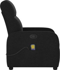 vidaXL Πολυθρόνα Μασάζ Ανακλινόμενη Μαύρη Υφασμάτινη