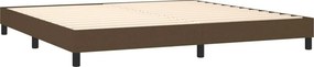 vidaXL Κρεβάτι Boxspring με Στρώμα Σκούρο Καφέ 200x200 εκ. Υφασμάτινο