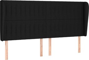 vidaXL Κρεβάτι Boxspring με Στρώμα Μαύρο 180x200 εκ. Υφασμάτινο