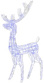 vidaXL Τάρανδος Ακρυλικός Χριστουγεννιάτικος 140 LED Μπλε 120εκ