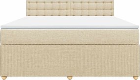 vidaXL Κρεβάτι Boxspring με Στρώμα Κρεμ 180x200 εκ. Υφασμάτινο