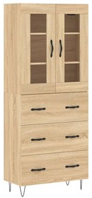 vidaXL Ντουλάπι Sonoma δρυς 69,5 x 34 x 180 εκ. από Επεξεργασμένο Ξύλο