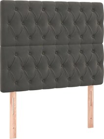 vidaXL Κρεβάτι Boxspring με Στρώμα Σκούρο Γκρι 90x190 εκ. Βελούδινο