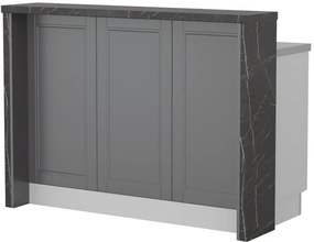 Πάγκος νησίδας Tahoma-Μήκος: 135 εκ.-Γραφίτης-Black Stone