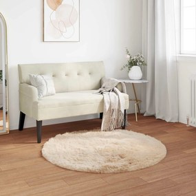 vidaXL Χαλί από τεχνητό πρόβειο δέρμα TAFALLA Μπεζ Ø 120 cm