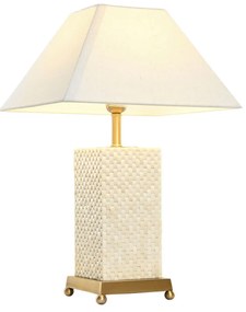 Επιτραπέζιο Φωτιστικό Home ESPRIT Λευκό Μπεζ Χρυσό 50 W 220 V