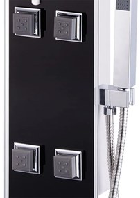 vidaXL Στήλη Ντους Υδρομασάζ Μαύρη 18 x 42,1 x 120 εκ. από Γυαλί