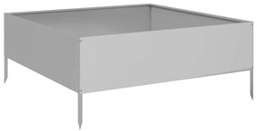 vidaXL Ζαρντινιέρα Υπερυψωμένη 100x100x25 εκ. Γαλβανισμένο Χάλυβα