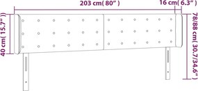 vidaXL Κεφαλάρι Κρεβατιού LED Λευκό 203x16x78/88 εκ. Συνθετ. Δέρμα