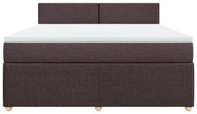 vidaXL Κρεβάτι Boxspring με Στρώμα Σκούρο Καφέ 180x200 εκ Υφασμάτινο