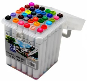 Μαρκαδόροι Ζωγραφικής Διπλής Όψης 36τμχ Yz-502 Colorful Mark Pen
