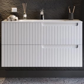 Έπιπλο Μπάνιου Πάγκος Με Νιπτήρα Enza 100 S3BENZA100WHM 101×46.5×52cm White Πορσελάνη,Mdf