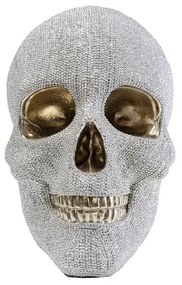 Κουμπαράς Skull Ασημί 14x22,5x17 εκ. - Ασημί