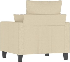 vidaXL Πολυθρόνα Κρεμ 60 εκ. Υφασμάτινη