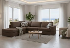 Γωνιακός καναπές Must-Δεξιά-275φ 210β-Σοκολατί