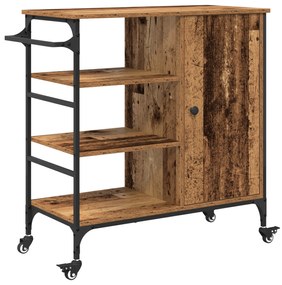 vidaXL Τροχόσπιτο Κουζίνας Παλιό Ξύλο 87,5x38,5x84,5 cm Κατασκευασμένο από Ξύλο