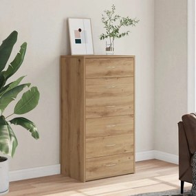 vidaXL Συρταριέρα με 6 Συρτάρια Τεχνίτης Δρυς 50x34x96 εκ. Μοριοσανίδα