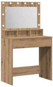 vidaXL Τραπέζι Μακιγιάζ με ράφι artisan δρυς 79 x 41 x 135 cm