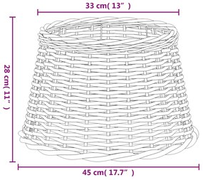 vidaXL Καπέλο Φωτιστικού Καφέ Ø45x28 εκ. από Wicker