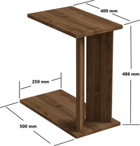 Βοηθητικό Τραπεζάκι Καρυδί FLUDAN 25x50x48.6