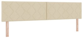 vidaXL Κρεβάτι με Στρώμα από ταφή Κρέμ 200x200 εκ. Υφάσματος