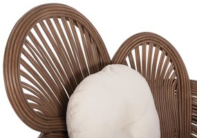 ΠΟΛΥΘΡΟΝΑ CIRCE  RATTAN ΚΑΦΕ-ΜΑΞΙΛΑΡΙΑ ΕΚΡΟΥ 100x74x112,5Υεκ.